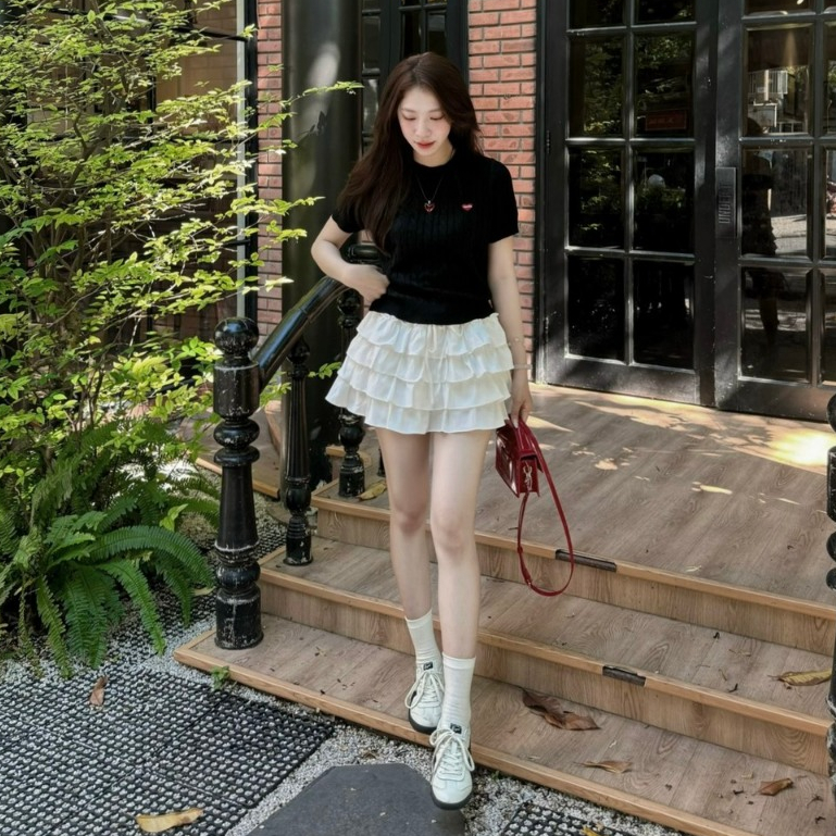 (ẢNH CHÍNH CHỦ) Chân váy ren bèo 4 tầng dáng ngắn WAVYSKIRT | BigBuy360 - bigbuy360.vn