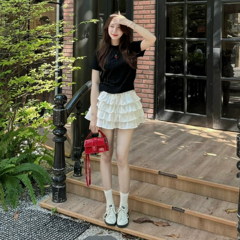 (ẢNH CHÍNH CHỦ) Chân váy ren bèo 4 tầng dáng ngắn WAVYSKIRT | BigBuy360 - bigbuy360.vn