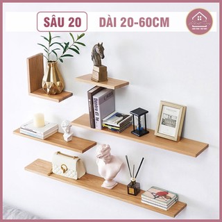   Sâu 20cm Dài 20cm-60cm  Kệ Gỗ Gắn Tường  Kèm Vít Âm Tường Hàng Loại 1 