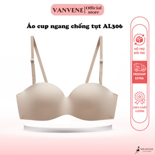 Áo lót nữ VANVENE, áo lót quả ngang chất su đúc AL306 chống tụt đệm dày 2,5cm nâng đẩy tạo khe, không lộ viền cao cấp