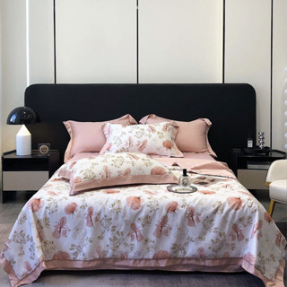 Bộ chăn ga gối lụa thái 6D chăn chần 4 món, mềm mịn, mát lạnh