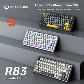 Bàn phím cơ gaming Dark Alien R83- Mạch xuôi Hotswap 5 pin- Led RGB nhiều chế độ- Khung nhôm CNC
