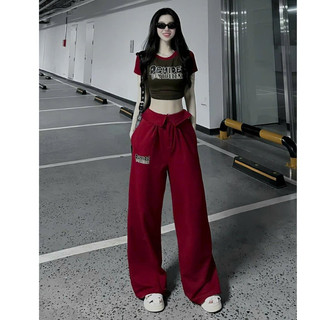 Set đồ đi chơi thời trang nữ chất tăm lạnh IN cổ tròn tay ngắn quần tuyết mưa lưng nút phối bèo 2 túi ống đứng dài maxi