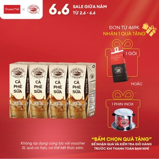 Lốc 4 hộp Cà phê Sữa Highlands Coffee Tetra 180ml/hộp