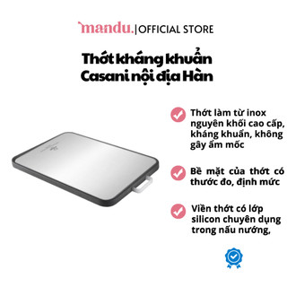 Thớt kháng khuẩn 2 mặt Inox Hàn Quốc Casani, thớt cắt thịt, cá, rau củ, làm bánh