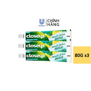 Combo 3 kem đánh răng closeup muối biển detox 80g