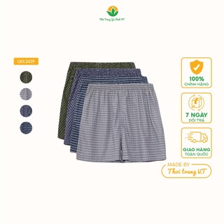 Quần short nam , quần đùi nam cotton mặc nhà ngủ thoải mái thời trang Việt Thắng - Q01.2439