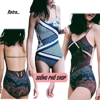 (Sẵn) Đồ Bơi, Bikini 1 mảnh Style Retro Hồng Kông #AT193