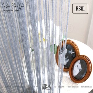 Rèm Sợi Chỉ Trơn RS01 Màu Xám - Trang Trí Nhà, Nhà Hàng, Tiệc Cưới, Spa, Nails, Tiệm Tóc KT 3M X 3M Hàng Loại 1