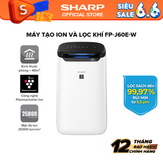 Máy Lọc Không Khí và tạo ion Sharp FP-J60E-W xuất xứ Thái Lan BH 12 tháng