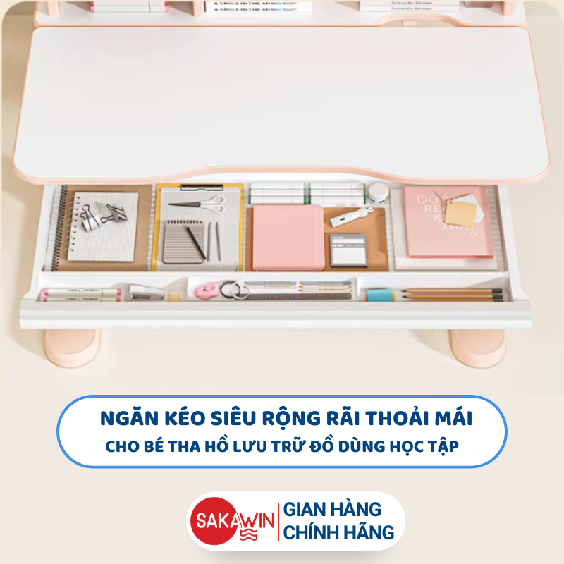 Bộ bàn học chống gù cho bé Sakawin Pro100 Chống lóa chống cận Nâng hạ chiều cao tay quay cho bé. | BigBuy360 - bigbuy360.vn