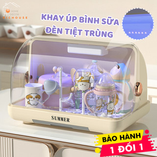 Khay Úp Bình Sữa Tiệt Trùng Bảo Quản Bằng Tia UVC Loại Bỏ Vi Khuẩn 99% Không BPA An Toàn Tiện Dụng