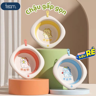 Chậu Rửa Mặt Gấp Gọn Cho Bé Sơ Sinh, Thau Nhựa Tắm Gội Đầu Cho Bé Cao Cấp, An Toàn Sức Khỏe