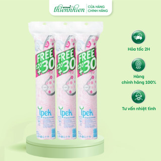 Combo 3 bông tẩy trang Ipek 150 miếng cotton tự nhiên mềm mịn an toàn cho da