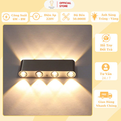 Đèn Hắt Tường Energy Green Lighting 2 Đầu Chiếu Sáng DT-168 6w - DT-169 8w - Trang Trí Ngoài Trời