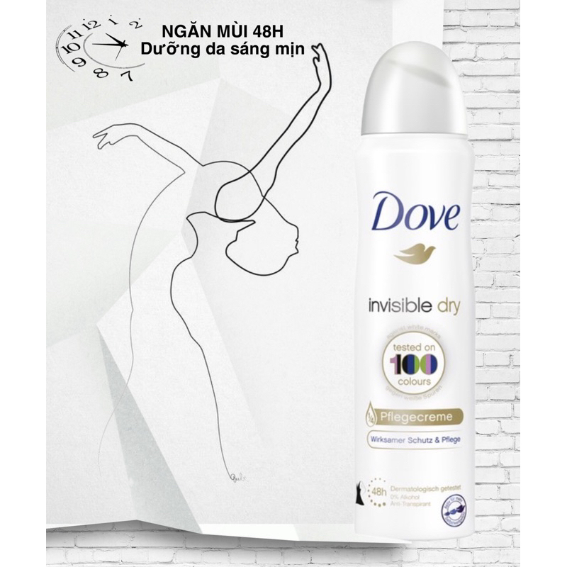 XỊT KHỬ MÙI DOVE INVISIBLE - ĐỨC 150ML