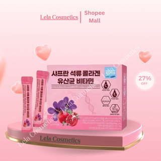 Bột collagen lựu nhụy hoa nghệ tây saffron bio cell hàn quốc gc, hộp 30 gói giúp đẹp da chống lão hoá