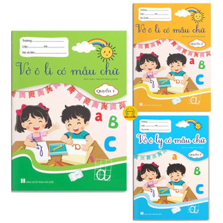 Sách- combo 3 quyển vở ô ly có mẫu chữ