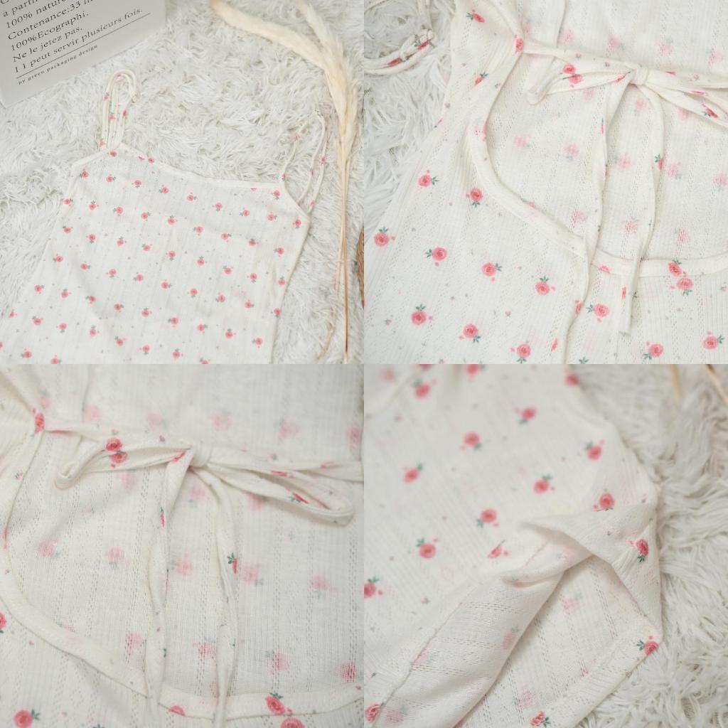 Bikini Jumpsuit đi biển hoa nhí hở lưng 1 lớp mỏng,Đồ bơi Bodysuit set áo liền quần co giãn ôm sát  (KO MÚT <50kg) | BigBuy360 - bigbuy360.vn