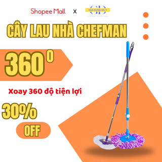 Cây lau nhà xoay 360 độ inox không rỉ chắc chắn tiện lợi chổi lau đa năng, bông lau siêu thấm hút