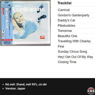 CD gốc The Cardigans – Life (băng đĩa, album nhạc chính hãng)