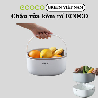 Chậu Rửa Kèm Rổ ECOCO E2026 - Chất Liệu Nhựa ABS Cao Cấp Dày Dặn