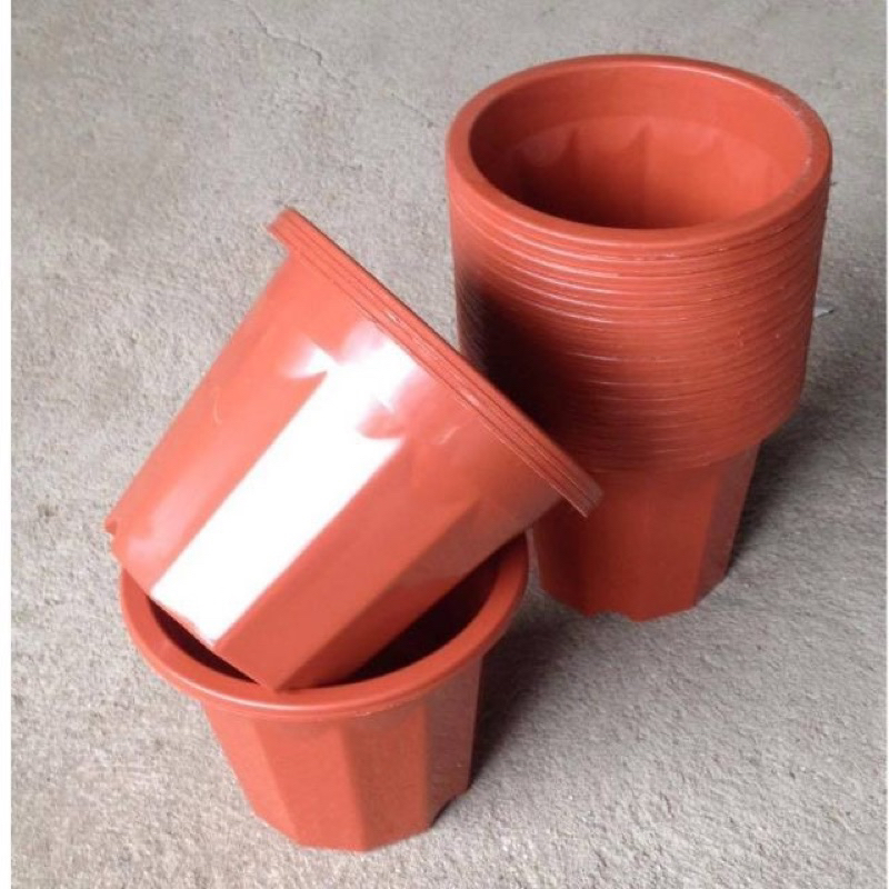 Chậu nhựa trồng cây màu đỏ gạch , chậu ươm cây,kích thươớ 30x25x20