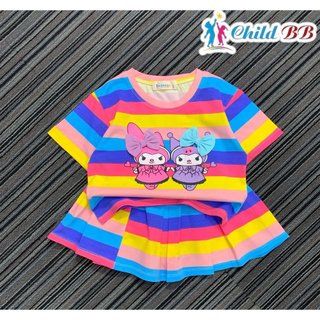 Đồ bộ bé gái, Bộ quần giả váy cho bé gái phong cách thể thao từ 20-40kg chất cotton mềm mịn mát