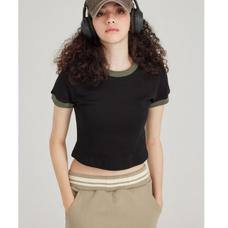 Áo croptop phối tay viền cổ viền nhiều màu peonyb - Thun nữ cộc tay dáng ngắn bánh bèo hotgirl hàn quốc đẹp