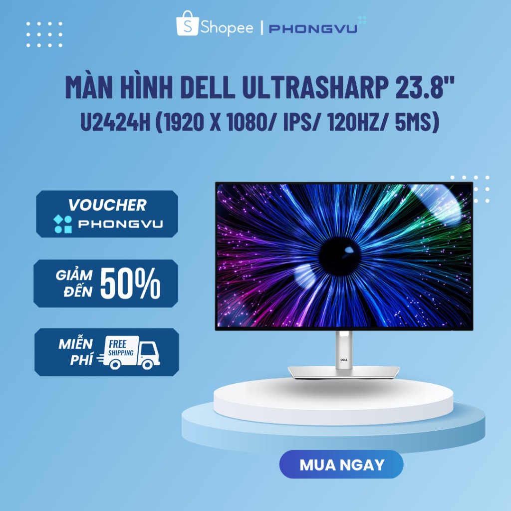 Màn hình Dell UltraSharp 23.8" U2424H (1920 x 1080/ IPS/ 120Hz/ 5ms) - Bảo hành 36 tháng