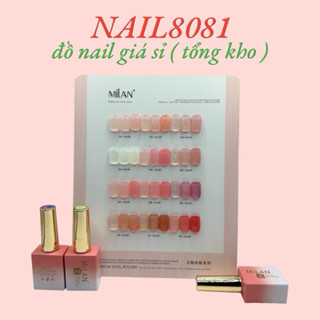 Set Sơn Gel Thạch Hồng MILAN 12 Màu Tặng Bảng Màu Meka , Sơn Móng Chai 15ml