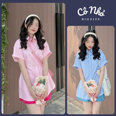 Set Đồ Nữ Bigsize Áo Sơ Mi Tay Ngắn Có Nút Chiết Eo Kèm Quần Đùi Lưng Chun Dễ Thương Ulzzang SET40