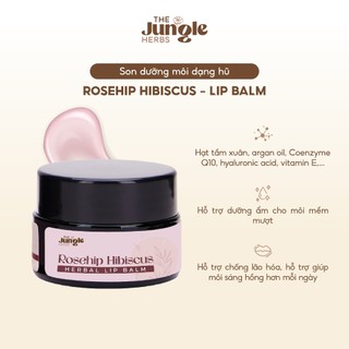 ⚡ FREESHIP⚡ Son dưỡng môi Rosehip Hibiscus Herbal Lip Balm Handmade dưỡng ẩm mềm mượt dạng hũ