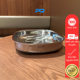 Khay kiêm chảo vuông đun nấu bếp từ inox 304 chậu rửa hoa rau củ quả đa năng đúc nguyên khối chockmen CKM164