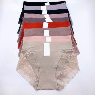 Quần lót cotton phối ren , quần cotton nữ cạp vừa 8869 không gian eva KGE