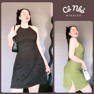 Đầm Cổ Yếm Bigsize Nữ Xẻ Tà Hai Bên Đầm Đi Biển Mùa Hè Cá Tính Vải Xốp Nhật Mềm Nhẹ G84