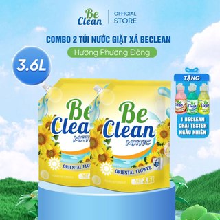 Combo 2 Túi Nước giặt BeClean Túi 3.6L Hương Phương Đông - Tặng Tester 100ml Hương bất kì - Nước giặt BeClean Thái Lan