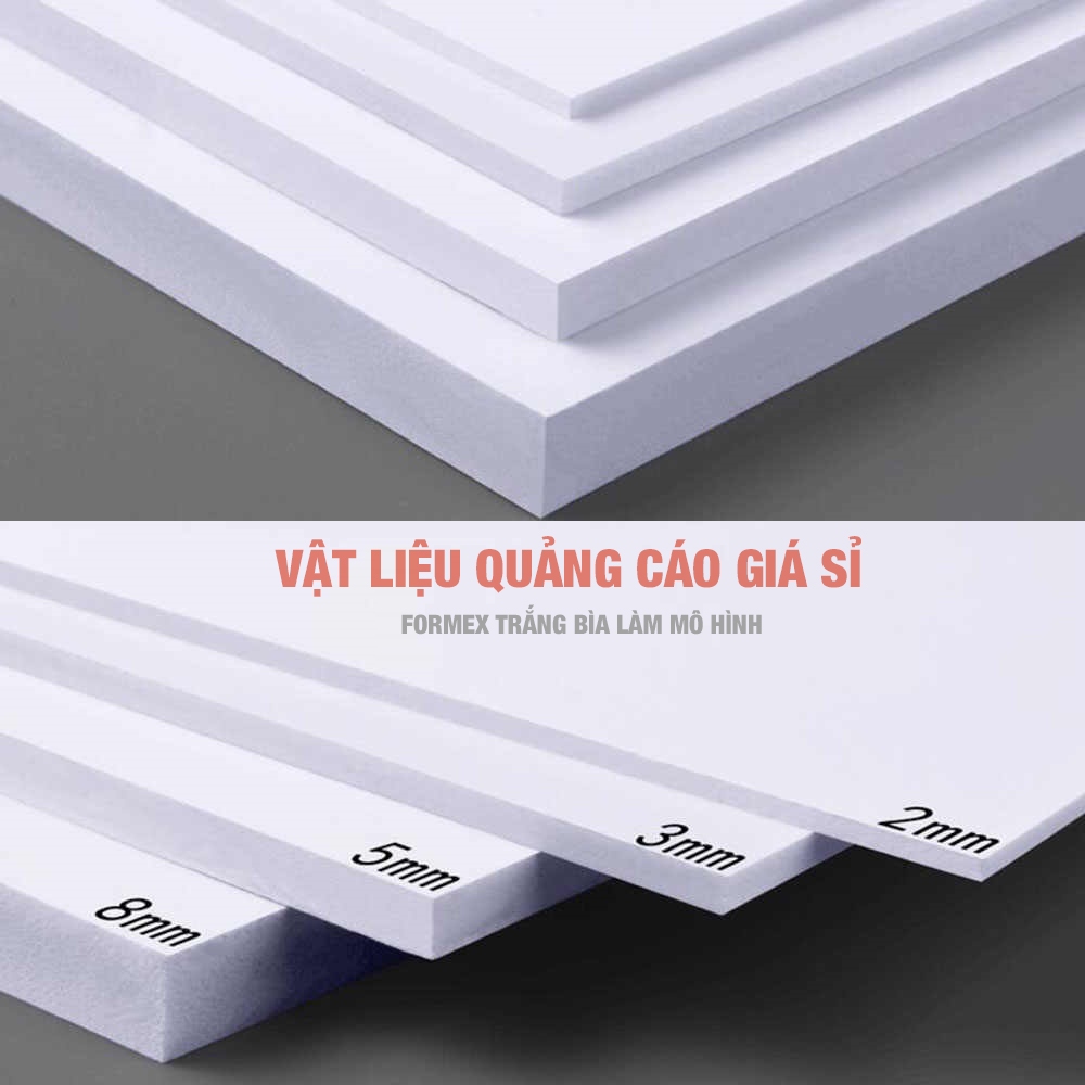 Bìa mô hình Formex trắng 15x20cm dày 2mm