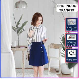 CHÂN VÁY CHỮ A TÀ LỆCH CỰC TIỂU THƯ_CÓ LÓT QUẦN BẢO HỘ_NGOCNGOCTRANG19_CV118NT