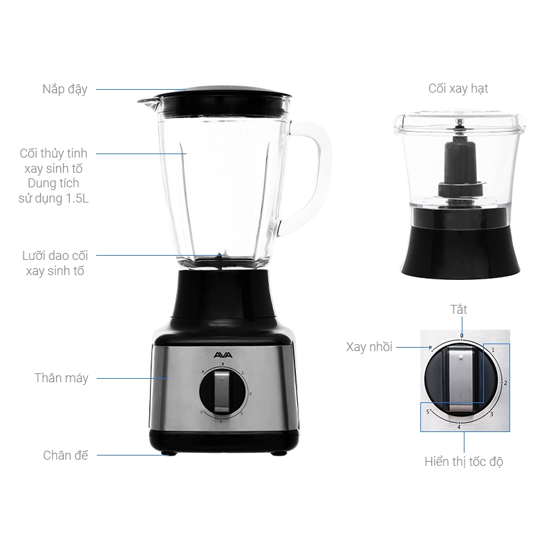 Cối Máy xay sinh tố đa năng AVA BL1056A-CB
