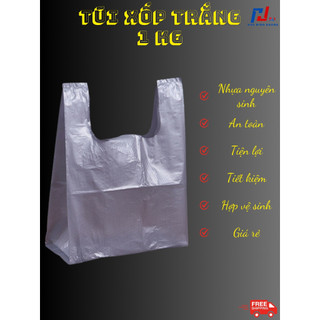 1Kg Túi nilong đựng hàng loại tốt, Túi xốp quai xách trắng