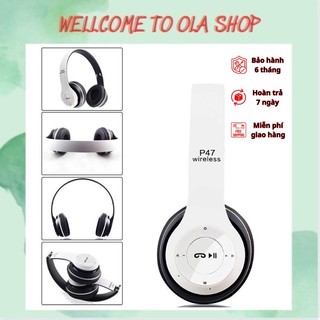 Tai nghe bluetooth P47 chụp tai, tai nghe không dây có mic và thẻ nhớ