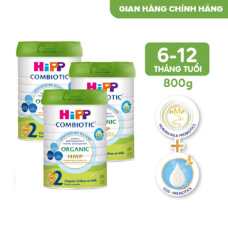 Combo 3 lon Sữa bột công thức HiPP 2 Organic Combiotic 800g bổ sung DHA trực tiếp (3 lon x 800g)