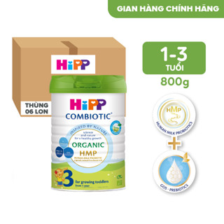 Thùng 6 lon Sữa bột công thức HiPP 3 Organic Combiotic 800g (6 lon x 800g)