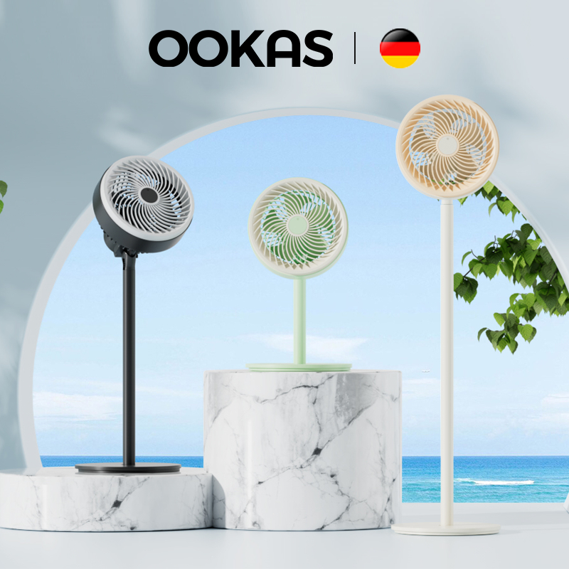 OOKAS  [Tiếng ồn thấp] Quạt đứng Công suất thấp gió mạnh Nhiều chế độ điều khiển, có thể xoay