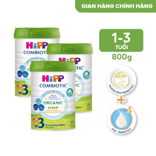 Combo 3 lon Sữa bột công thức HiPP 3 Organic Combiotic 800g hỗ trợ tiêu hóa và tăng chiều cao (3 lon x 800g)