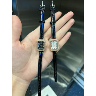 Đồng hồ nữ BoLun dây da mặt vuông đính đá cao cấp