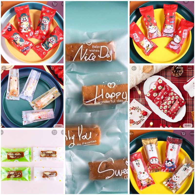 100 Túi đựng kẹo nougat, túi kẹo hạnh phúc nhiều mẫu