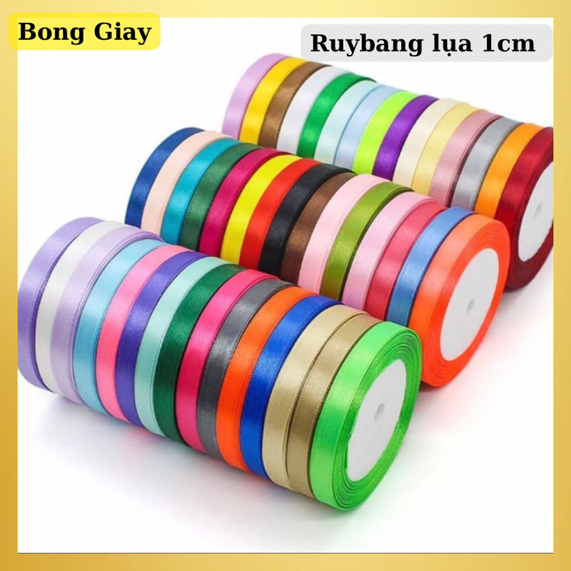 Ruy băng lụa 1cm trang trí và làm nơ