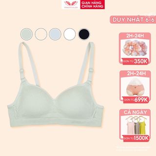 Áo lót nữ cotton không gọng đệm mỏng VINGO chất liệu thấm hút mồ hôi co giãn thoải mái S386 VNGO